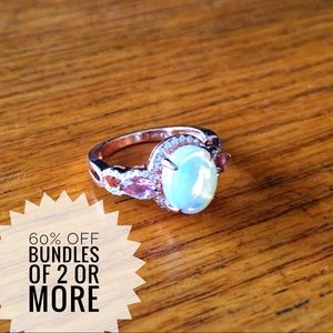 Rose gold opal sundown infinity size 8 ring
